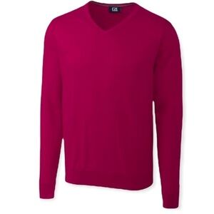 Cutter & Buck Lakemont Classic Fit V-Neck Sweater In Pink Size 3XB/3GT NWOT